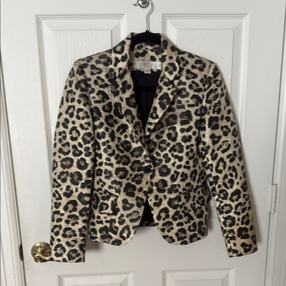 Leopard Print Women's blazer Boston proper sz2 - Picture 1 of 5